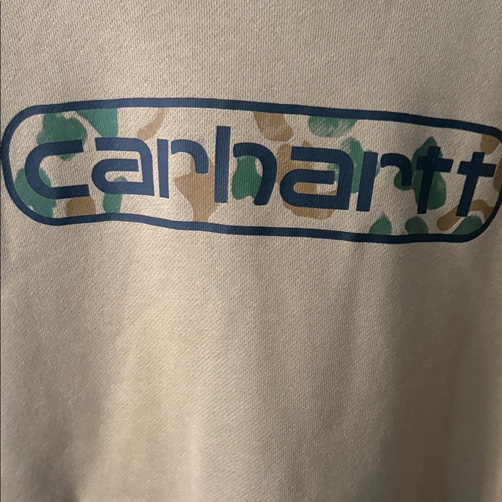 Carhartt Beige Camo Logo Hoodie Youth XL 18/20 - Picture 6 of 6